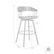 Armen Living Athena 31" Swivel Black Wood Bar Stool in Gray Faux Leather with Black Metal LCATBABLKGRY30 - alternate 5